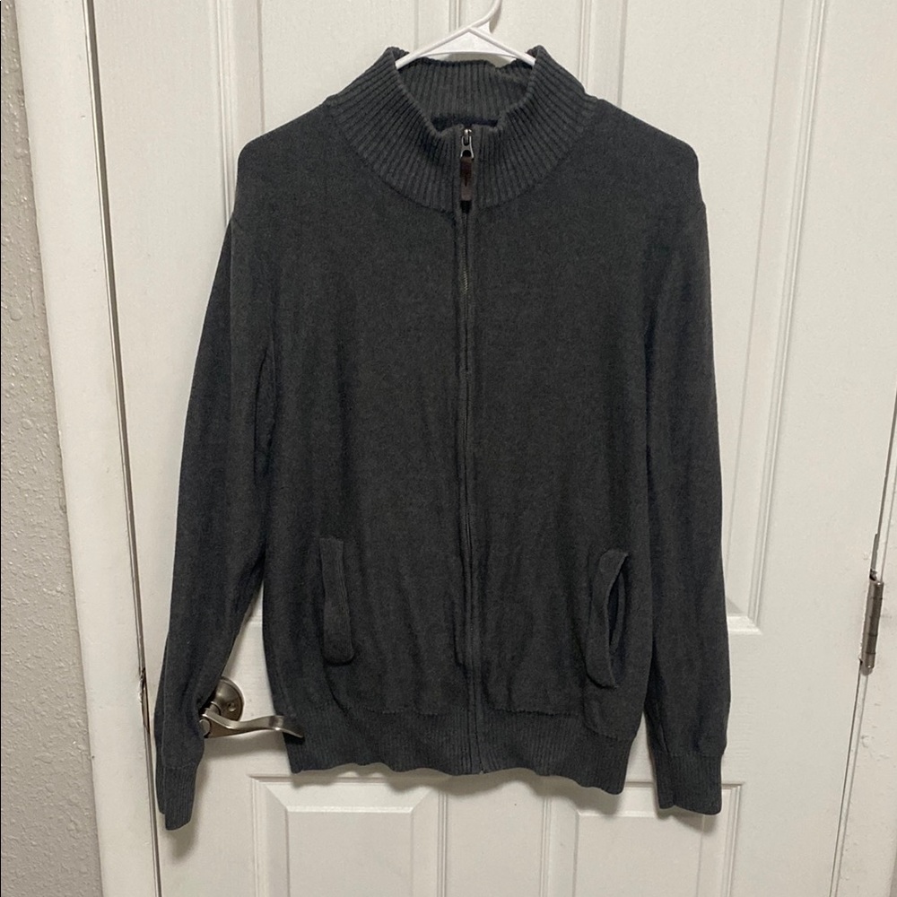 Merona Gray Zip Up Sweater with Mock Neck